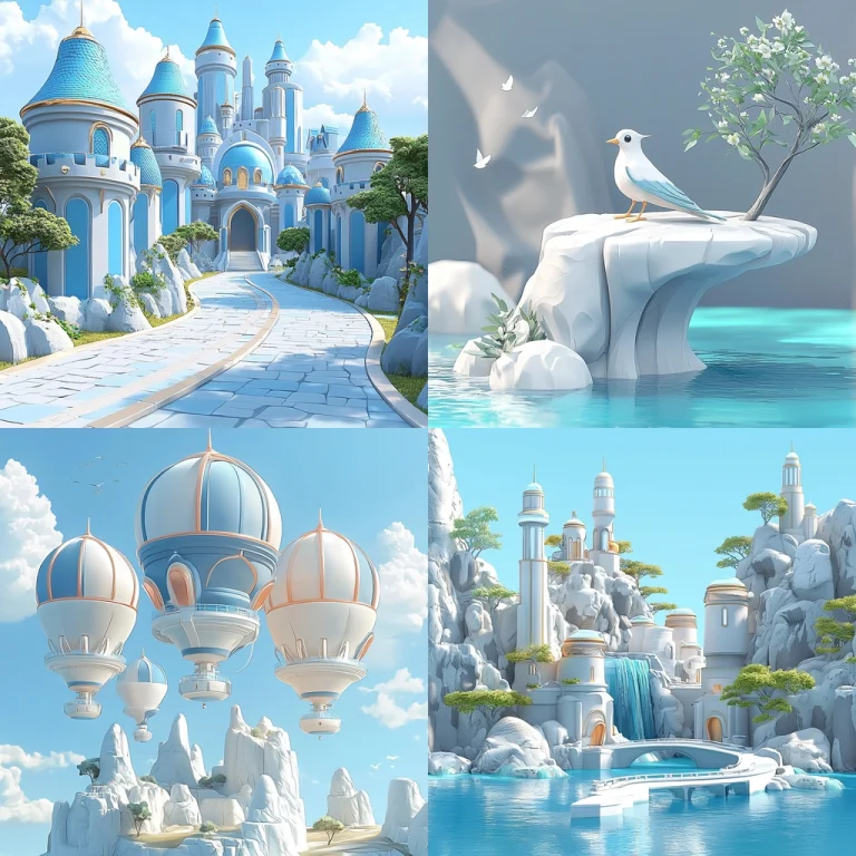 Soft Blue Fantasy Simplicity - Midjourney style sref code