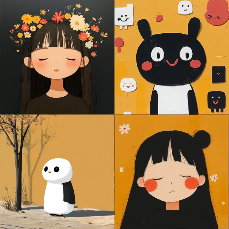 Flat Color Cartoon Portrait - Midjourney style sref code