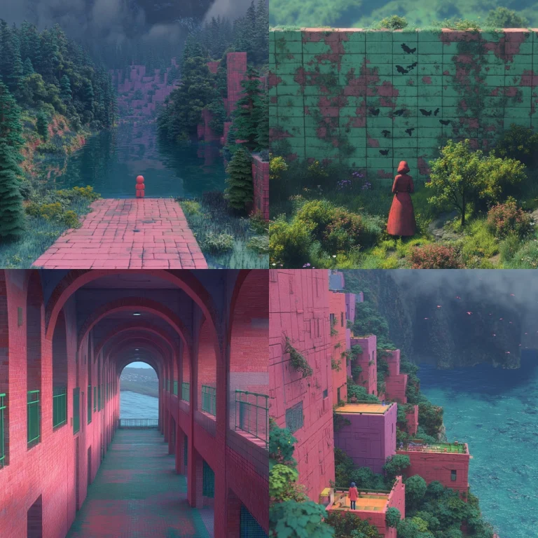 Brick Texture and Natural Greenery - Midjourney style sref code