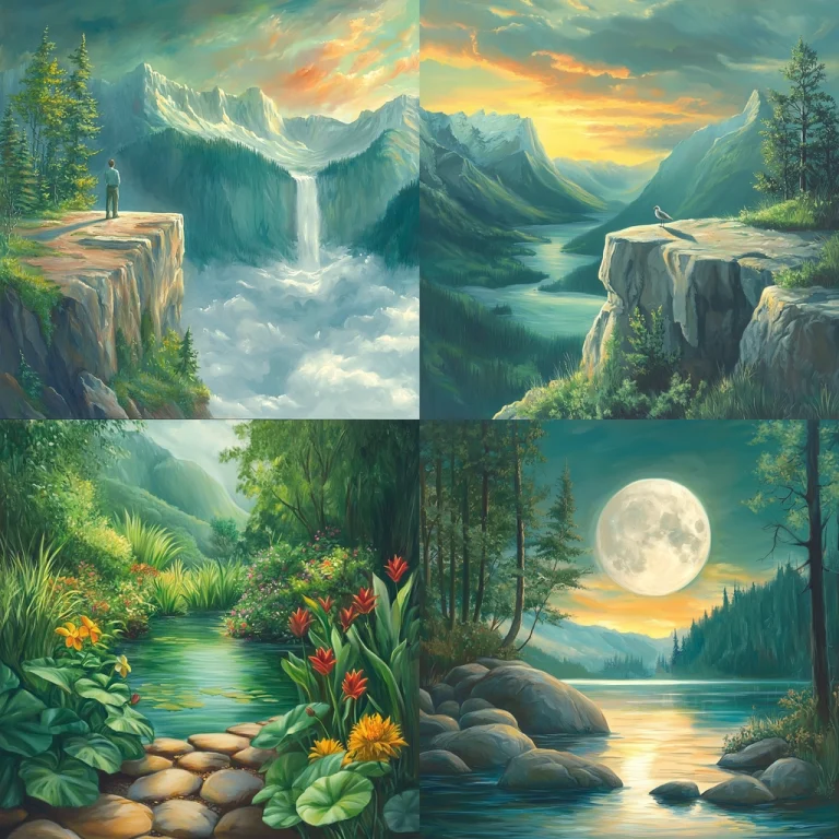 Natural Green Landscapes with Moonscape - Midjourney style sref code