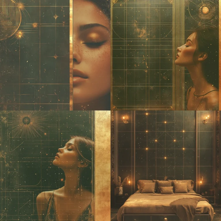 Muted Gold Grid with Soft Portrait Lighting - Midjourney style sref code