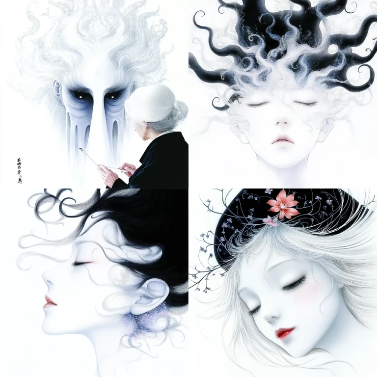 Elegant Whiteness and Flowing Line - Midjourney style sref code