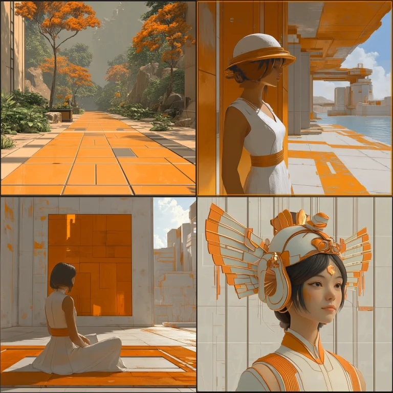 Orange Minimalism with Geometric Precision - Midjourney style sref code