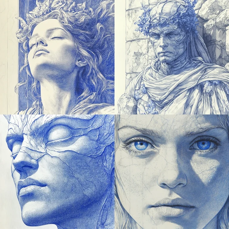 Monochrome Line Art - Midjourney style sref code