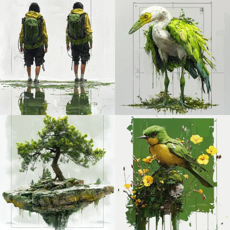 Digital Green Drip Effect - Midjourney style sref code