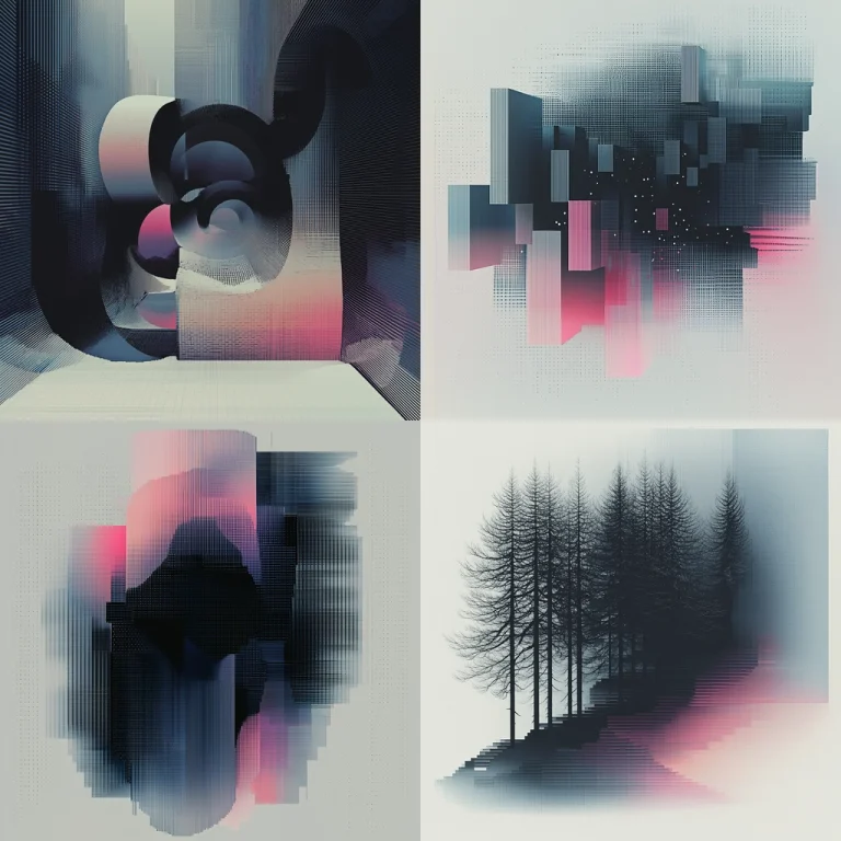 Monochrome Geometric Blur - Midjourney style sref code