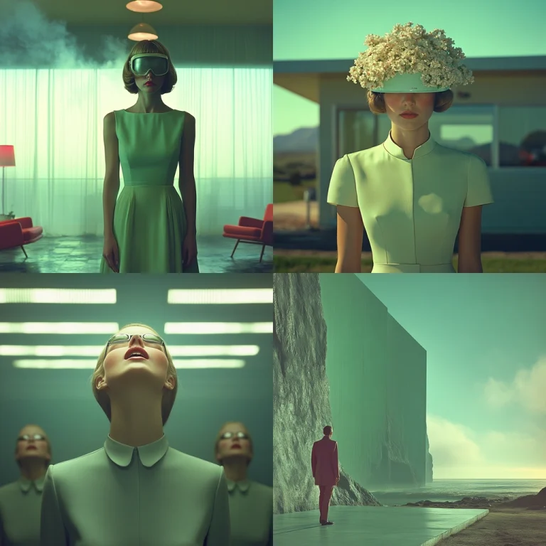 Muted Green Modern Illumination - Midjourney style sref code