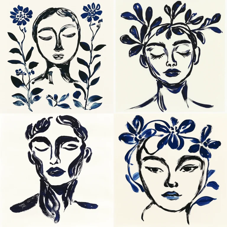 Bold Brushwork and Florals - Midjourney style sref code