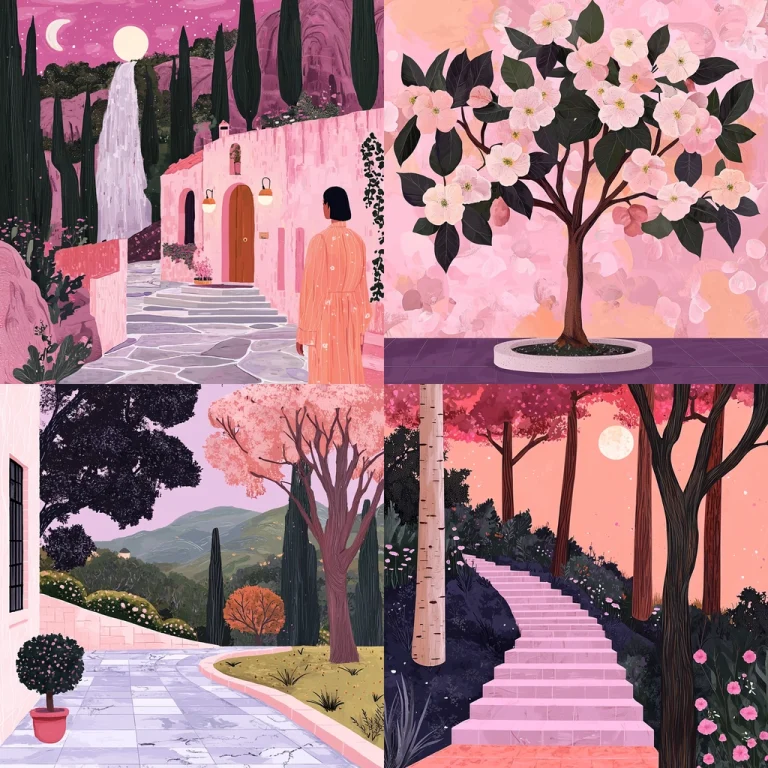 Pink Hues with Natural Elements - Midjourney style sref code