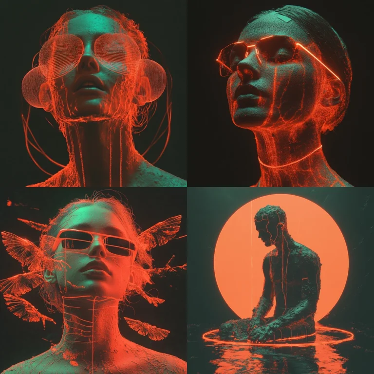 Neon Organic Overlay - Midjourney style sref code