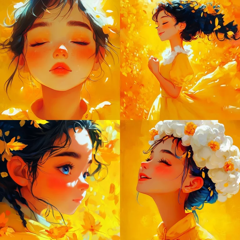 Vivid Yellow Floral Expression - Midjourney style sref code