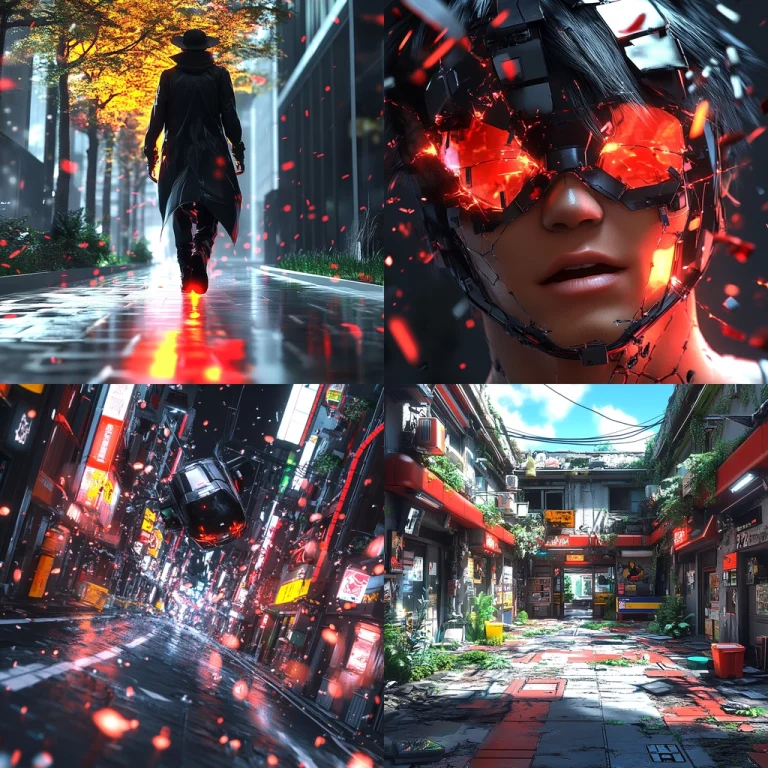 Luminous Cyberpunk Streetscape - Midjourney style sref code