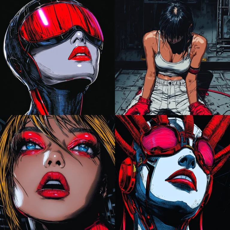 Vibrant Cybernetic Comic Art - Midjourney style sref code