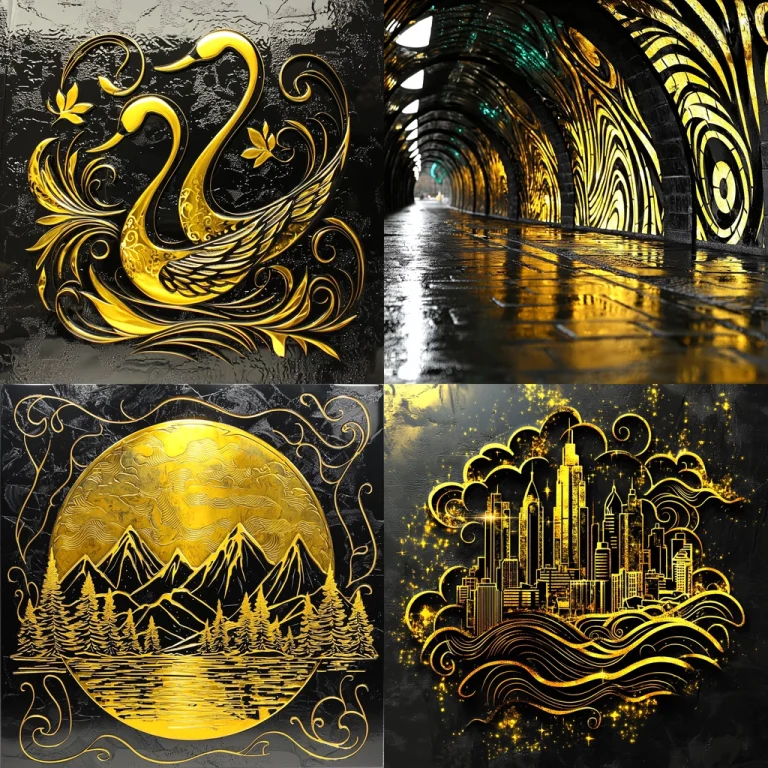 Golden Reflection Noir - Midjourney style sref code