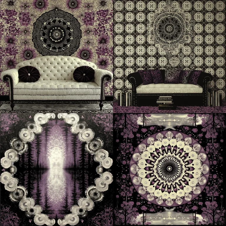 Ornate Violet Patterned Textures - Midjourney style sref code