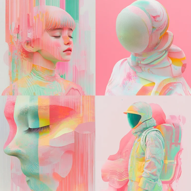 Pastel Gradient Distortion - Midjourney style sref code