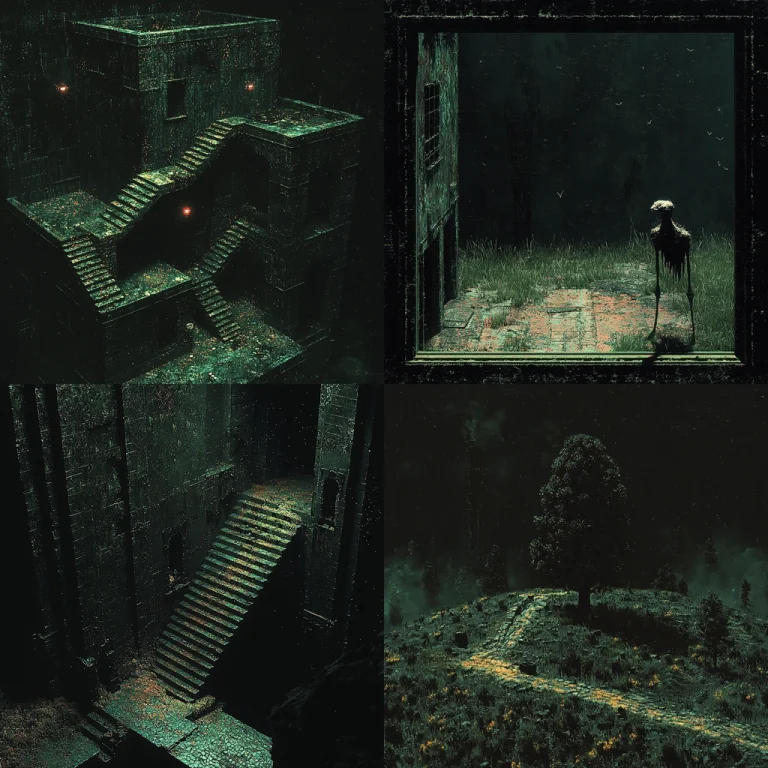 Shadowed Staircases with Pathways - Midjourney style sref code