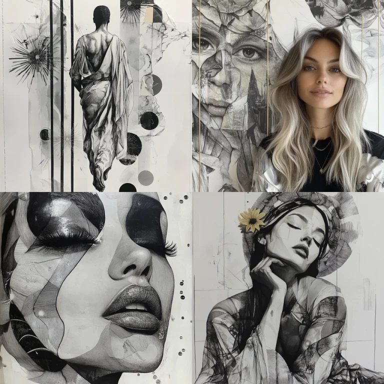 Monochromatic Fusion Art - Midjourney style sref code