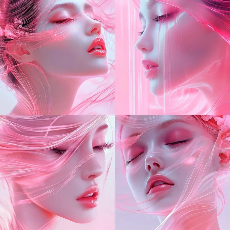 Fluid Pink Brush Strokes - Midjourney style sref code