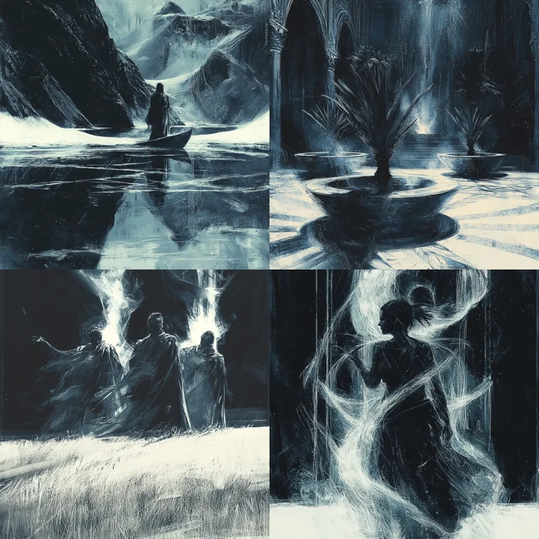 Dark Blue and White Contrast - Midjourney style sref code