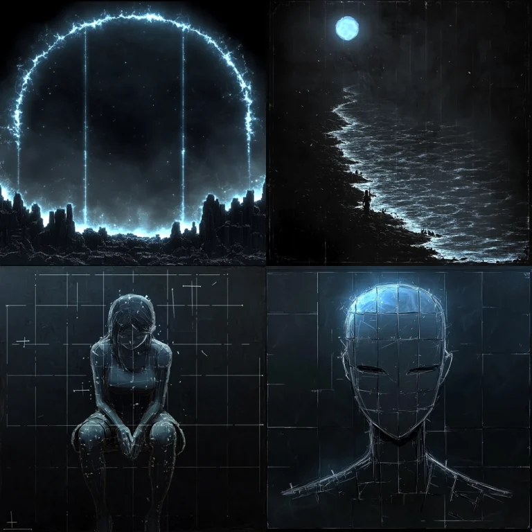 Glowing Blue on Dark Canvas - Midjourney style sref code