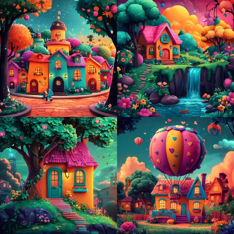 Vibrant Dreamlike Cottage Scenes - Midjourney style sref code
