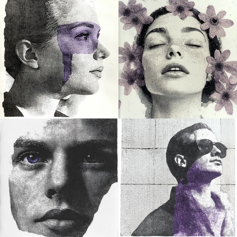 Textured Violet Portraits - Midjourney style sref code