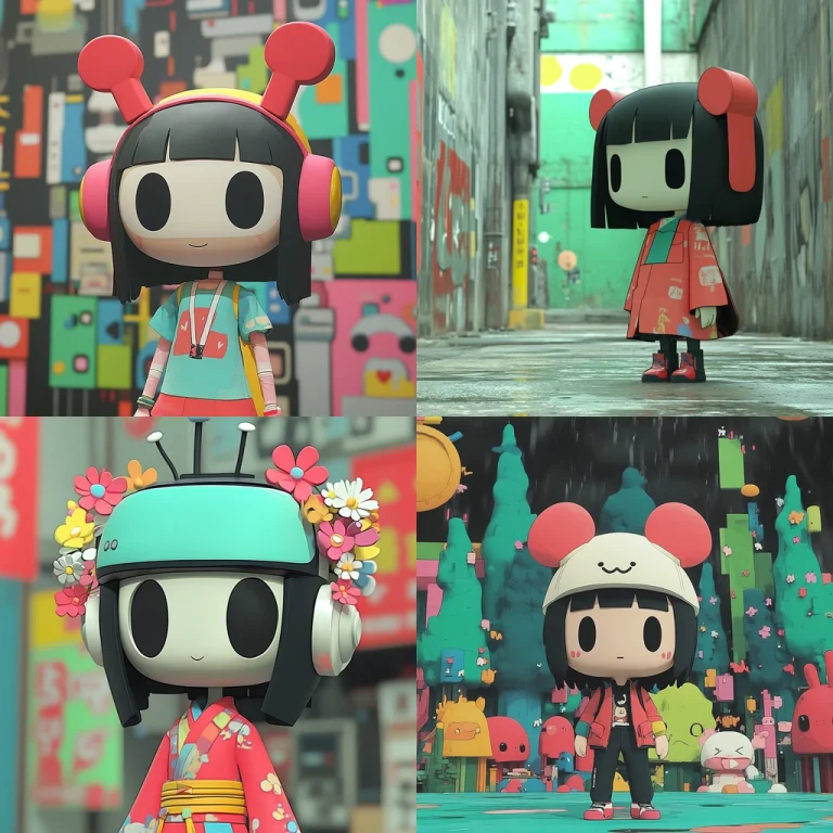 Bright Playful Figures - Midjourney style sref code