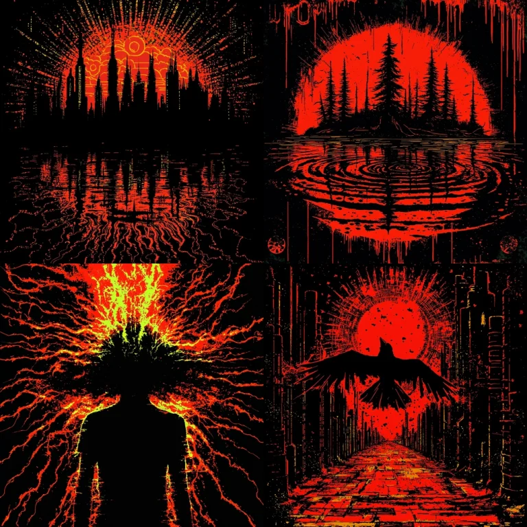 Luminous Red and Black Imagery - Midjourney style sref code