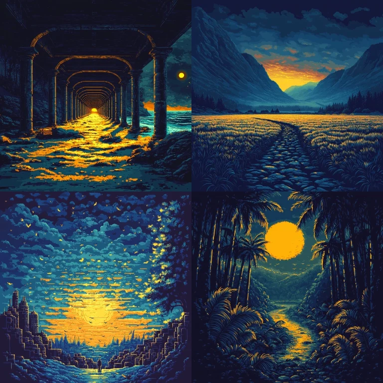 Nocturnal Glow with Cool Contrasts - Midjourney style sref code