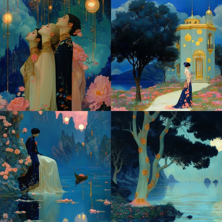 Vibrant Watercolors with Gold Accents - Midjourney style sref code