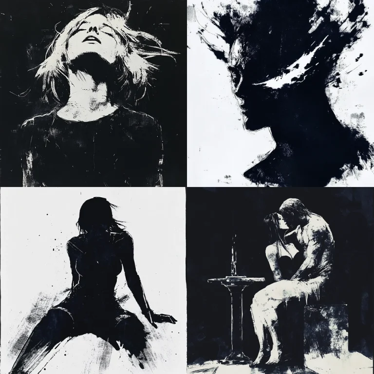 Monochrome Silhouette Contrast - Midjourney style sref code