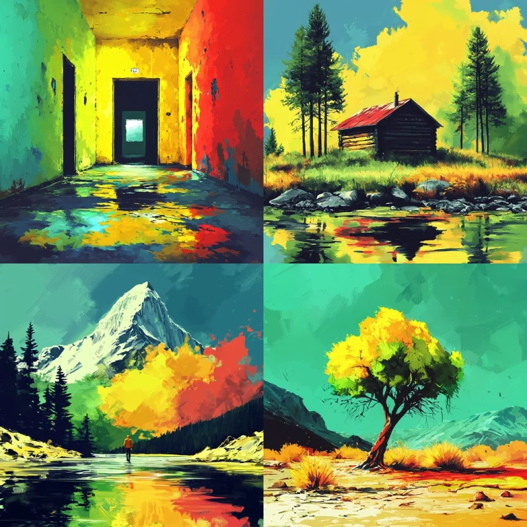 Vibrant Brushstroke Contrast - Midjourney style sref code