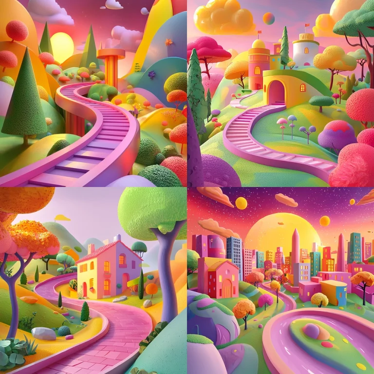 Vibrant Gradient Surrealism - Midjourney style sref code