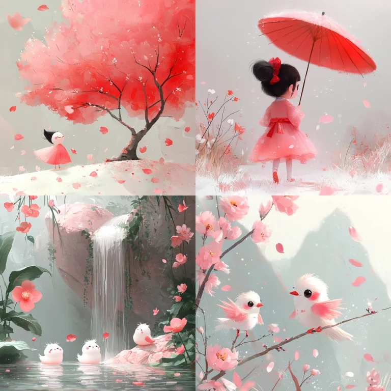 Soft Pink Petal Illumination - Midjourney style sref code