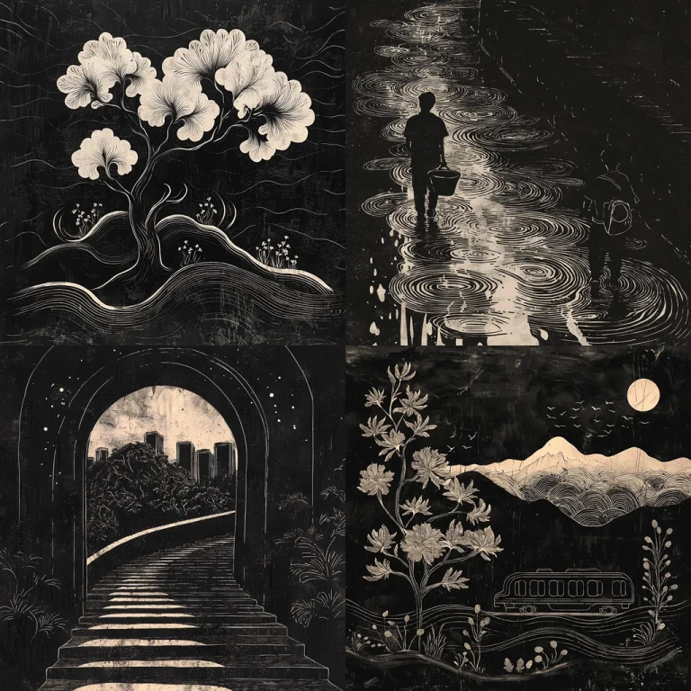 Black and White Ink Impressions - Midjourney style sref code