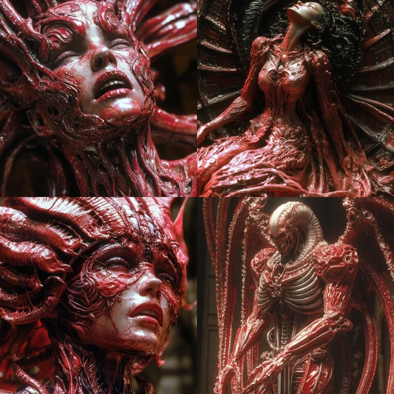 Crimson Organic Textures - Midjourney style sref code