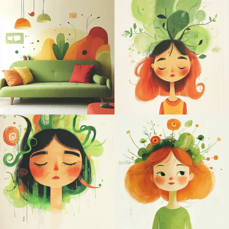 Vibrant Green and Orange Aesthetic - Midjourney style sref code