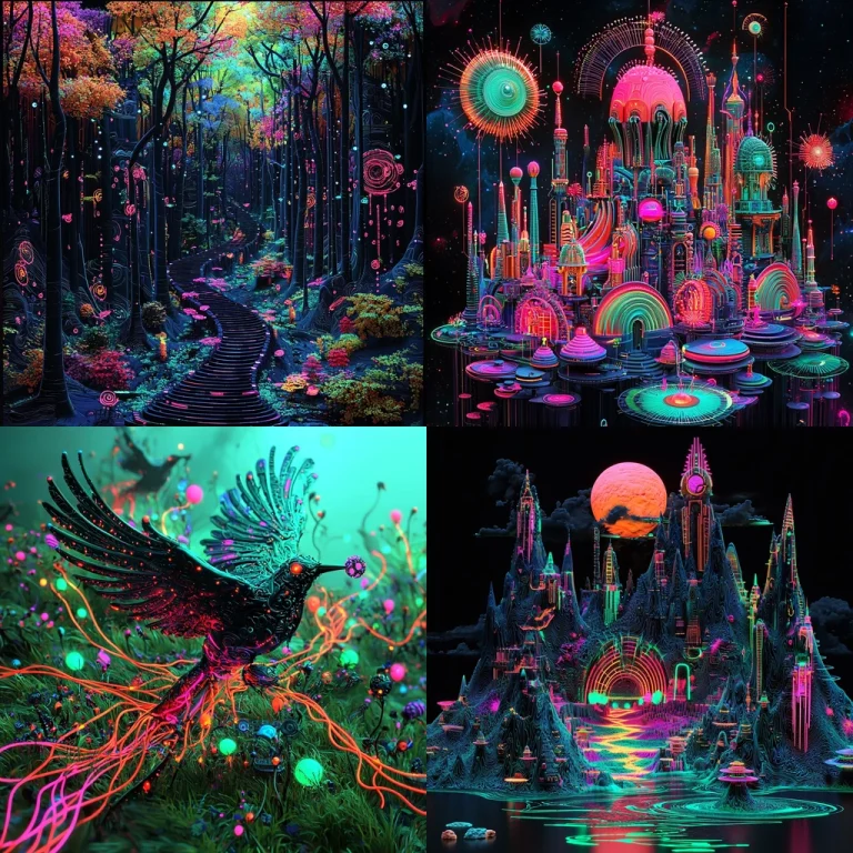 Neon Forest Vivid Juxtaposition - Midjourney style sref code