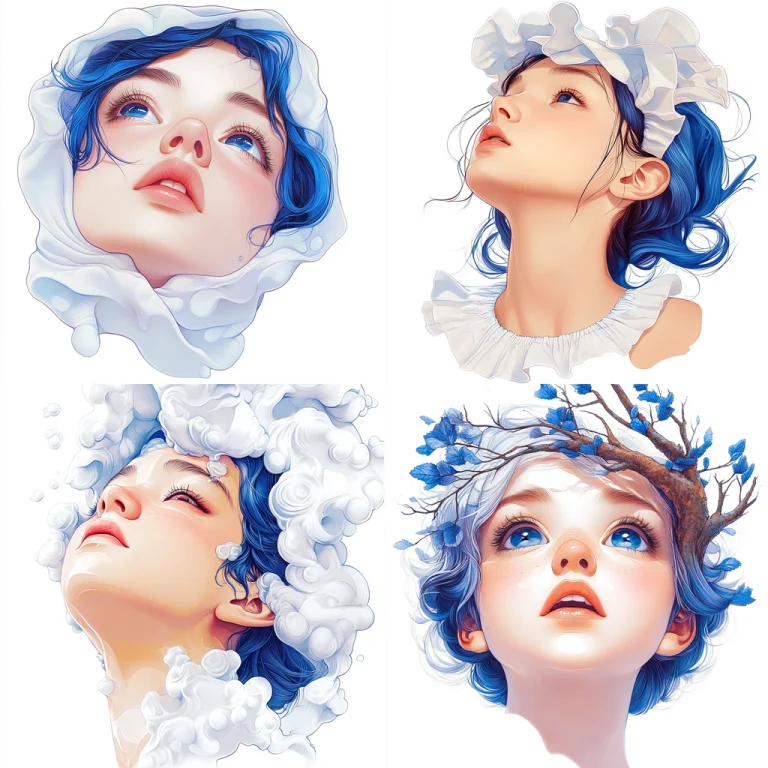 Vivid Blue Curved Textures - Midjourney style sref code