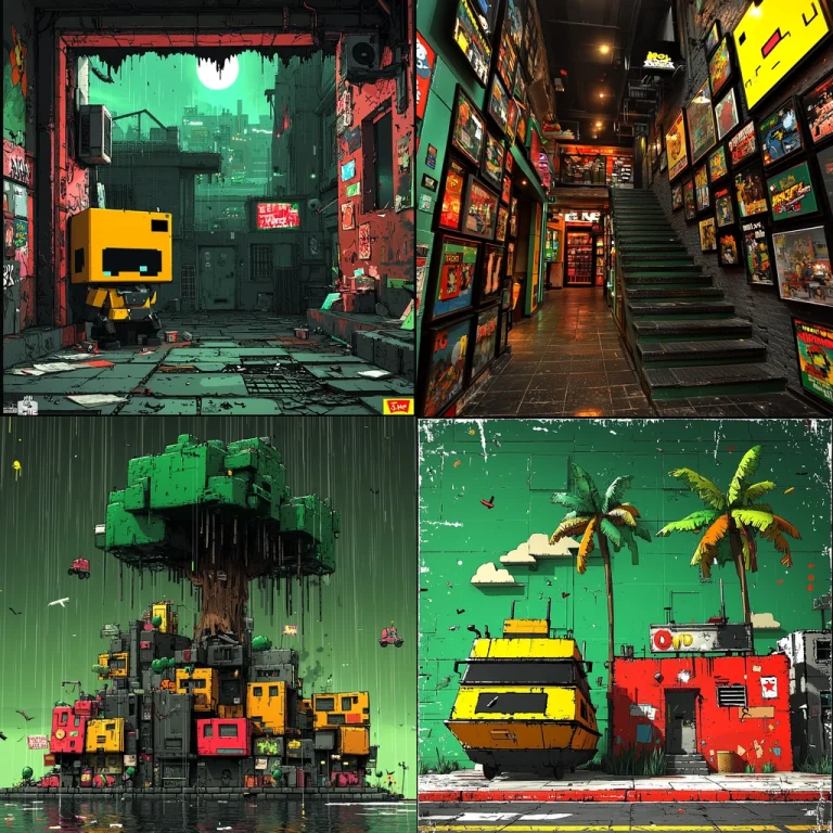 Bold Urban Graphic with Blocky Texture - Midjourney style sref code