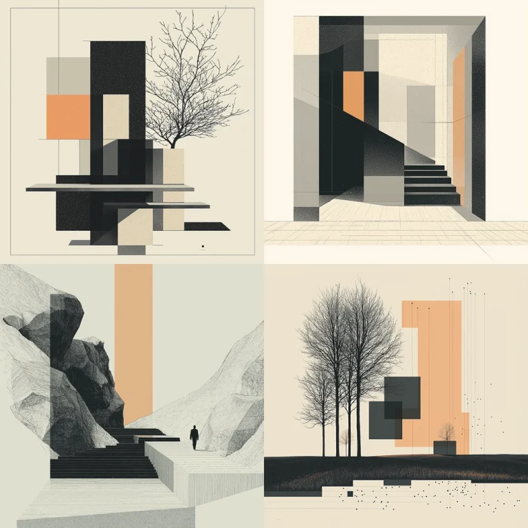 Geometric Minimalism with Muted Colors - Midjourney style sref code