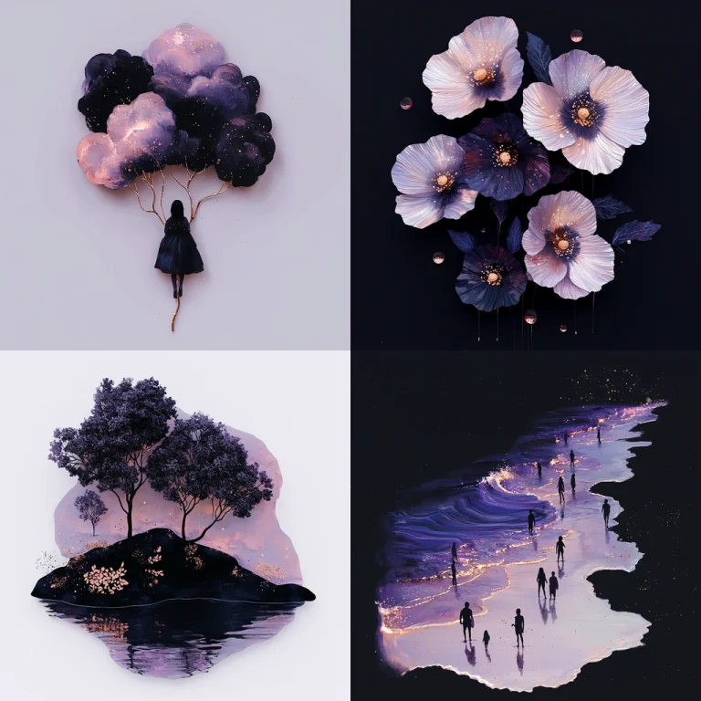 Violet Glowing Nightscapes - Midjourney style sref code