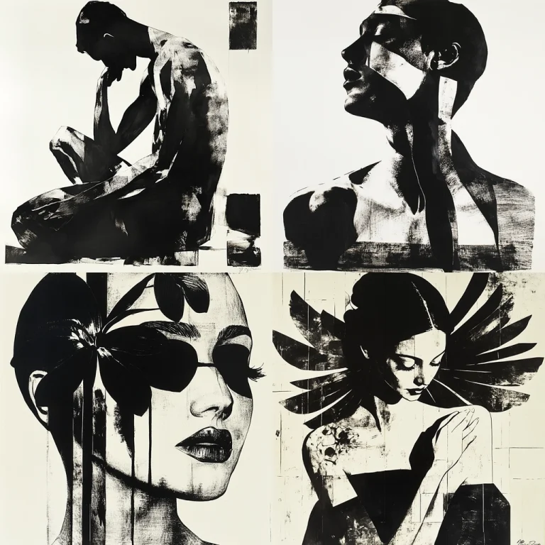 High Contrast Black and White - Midjourney style sref code