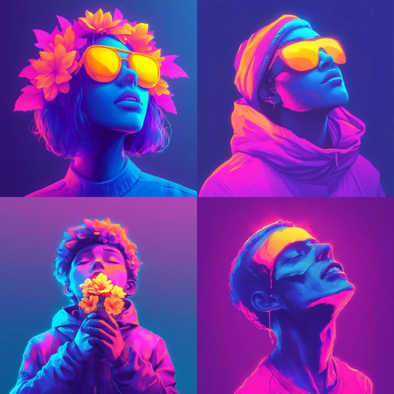 Fluorescent Neon Lighting Portraits - Midjourney style sref code