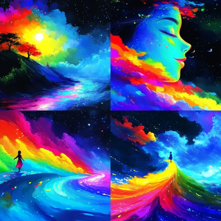 Vibrant Nocturnal Rainbow - Midjourney style sref code