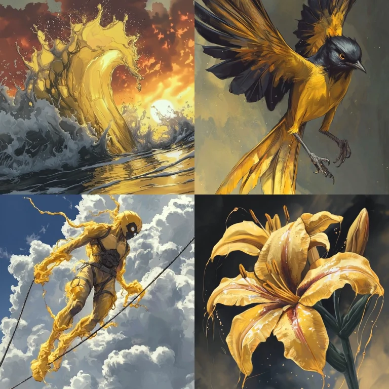 Dynamic Yellow with Fluidity - Midjourney style sref code